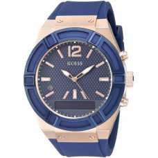 GUESS Watch 45mm Smooth silicone strap Blue